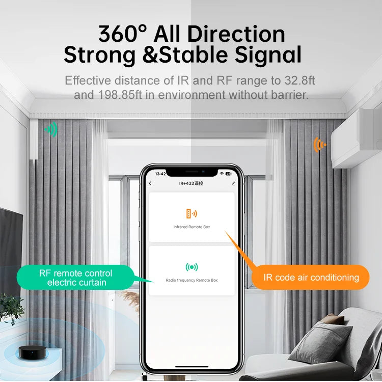 Wifi IR RF universal remote control smart wifi universal infrared RF433 RF315 APP Alexa Voice Control