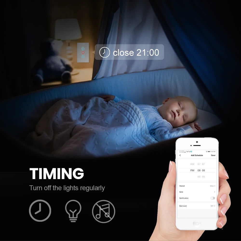 Zigbee Glass Touch Screen Smart Wall Light Switch Work With Alexa Google Home Tuya