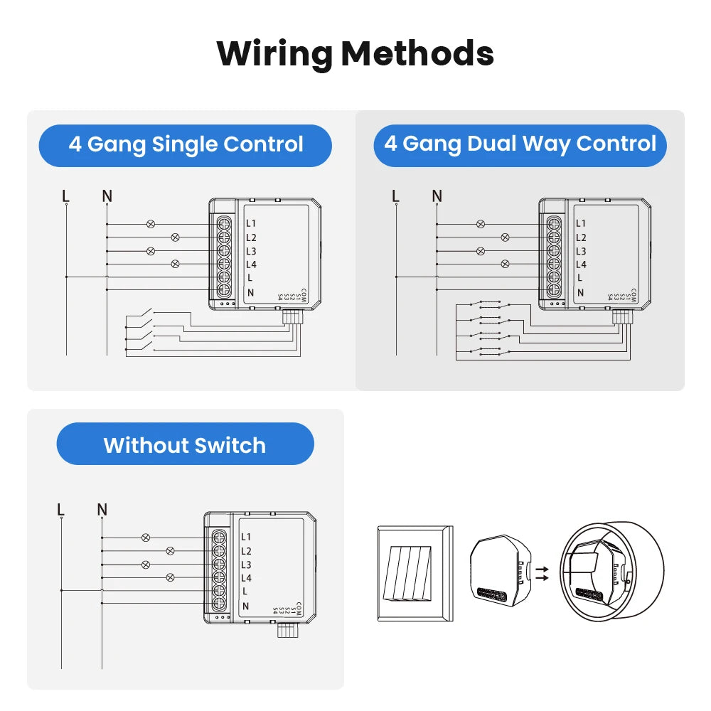 Tuya Wifi Smart Home Relay Switch Module Work with APP Alexa,Google Home Voice Control
