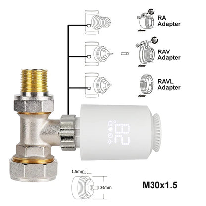 Zigbee Smart TRV Programmable Smart Thermostat Radiator Valve Temperature Controller Work with Alexa Google Home Alice