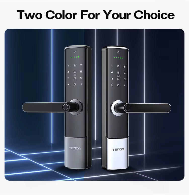 Tenon K6 Tuya Waterproof Electronic Smart Door Lock Digital Intelligent Card Biometric Fingerprint Door Handle Lock