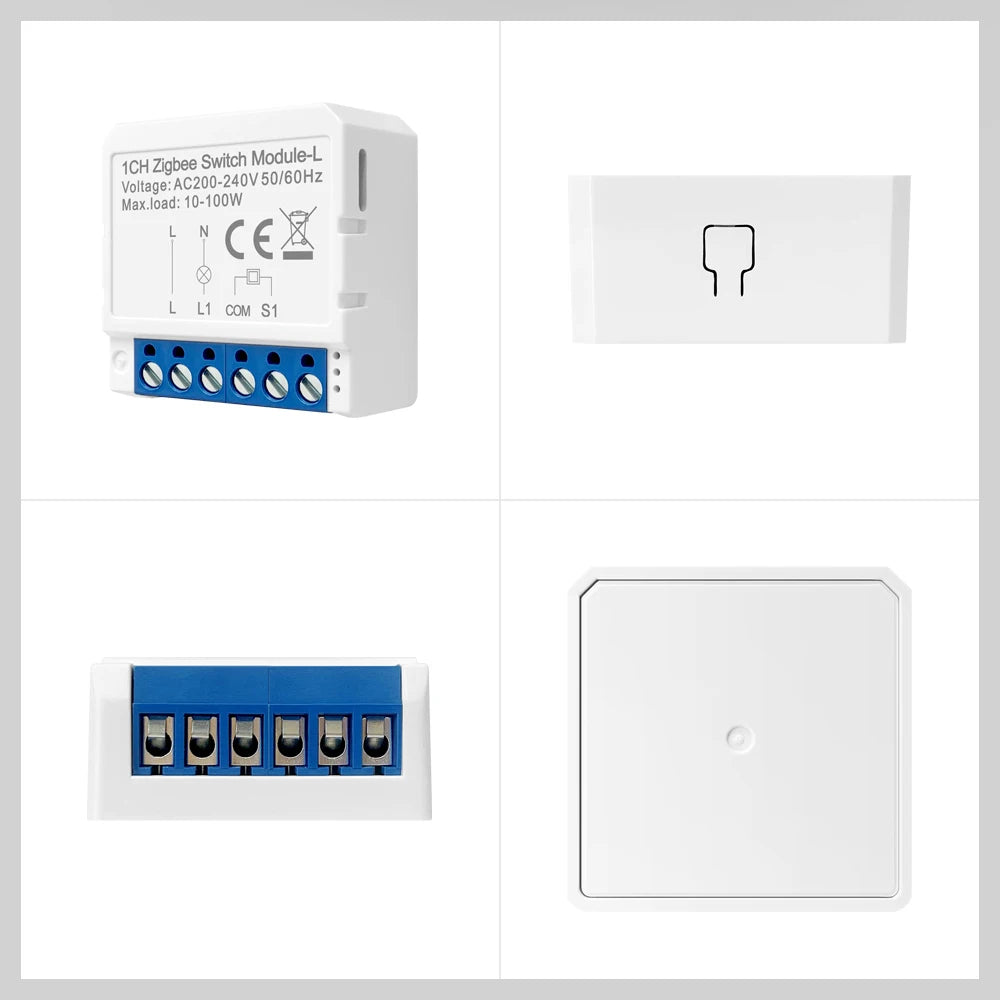 Zigbee Smart Switch Module No Neutral Wire Tuya Zigbee 3.0 10A