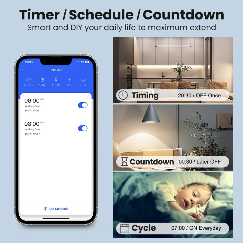 Tuya Wifi Smart Home Relay Switch Module Work with APP Alexa,Google Home Voice Control