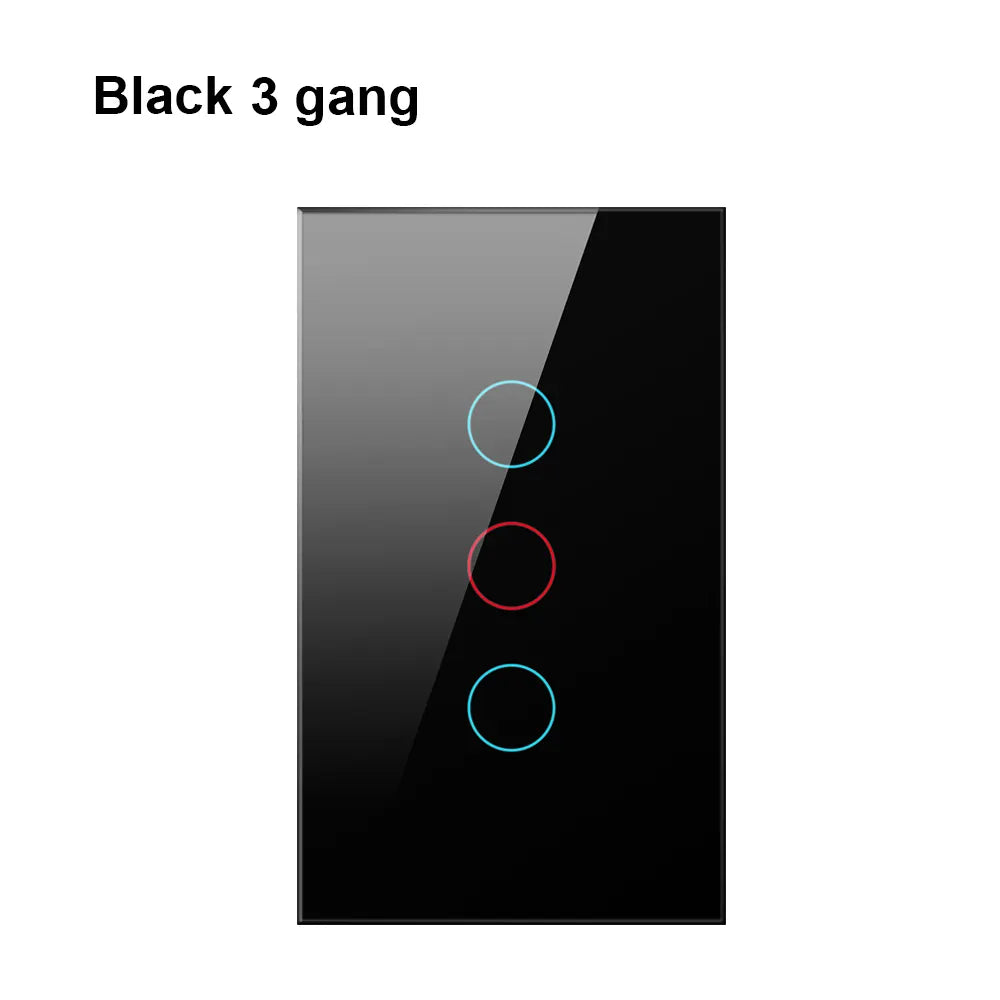 Zigbee Glass Touch Screen Smart Wall Light Switch Work With Alexa Google Home Tuya