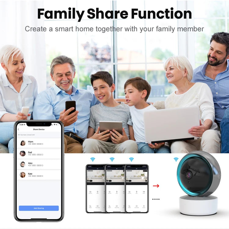 2mp Infrared Night Vision Two Way Audio Tuya Smart Home Wifi Camera