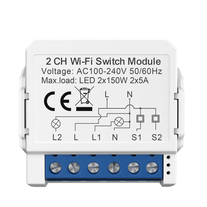 Tuya Wifi Smart Home Relay Switch Module Work with APP Alexa,Google Home Voice Control