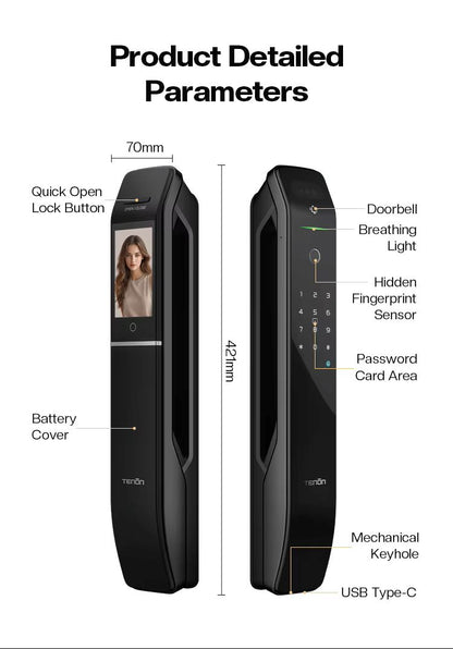 TENON A6 PRO Face lD/Palm Vein/Fingerprint/Password/Card/Mechanical Key/App