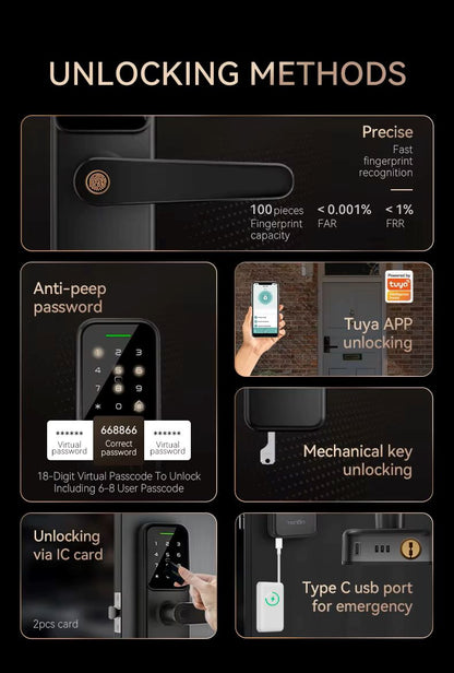 TENON K8 Mini Smart Door Handle Lock