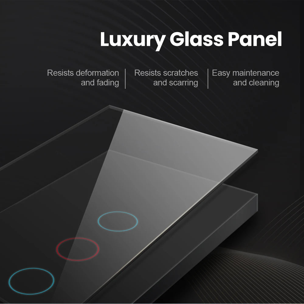 Zigbee Glass Touch Screen Smart Wall Light Switch Work With Alexa Google Home Tuya