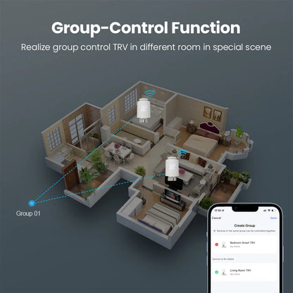 Zigbee Smart TRV Programmable Smart Thermostat Radiator Valve Temperature Controller Work with Alexa Google Home Alice
