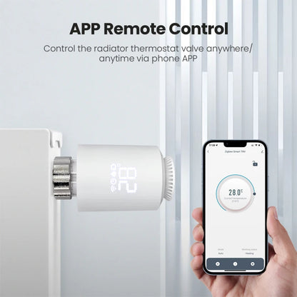 Zigbee Smart TRV Programmable Smart Thermostat Radiator Valve Temperature Controller Work with Alexa Google Home Alice